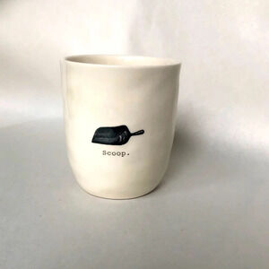 Rae Dunn Farmhouse Ceramic Canister "Scoop" White And Black Coffee Tea Gift‎